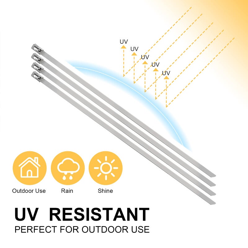 OFFO Metal Zip Ties 15.8 Inch Premium Heavy Duty Stainless Steel Wire Multifunctional Locking Exhaust Wrap Flexible Durable 30 Pcs - Image 3