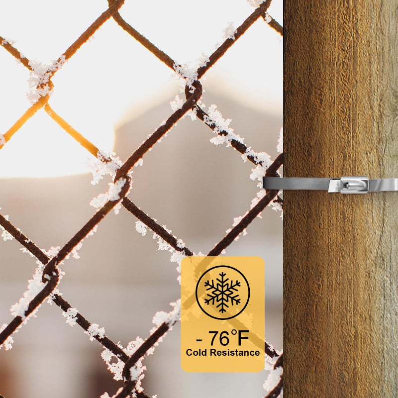 OFFO Metal Zip Ties 15.8 Inch Premium Heavy Duty Stainless Steel Wire Multifunctional Locking Exhaust Wrap Flexible Durable 30 Pcs - Image 4