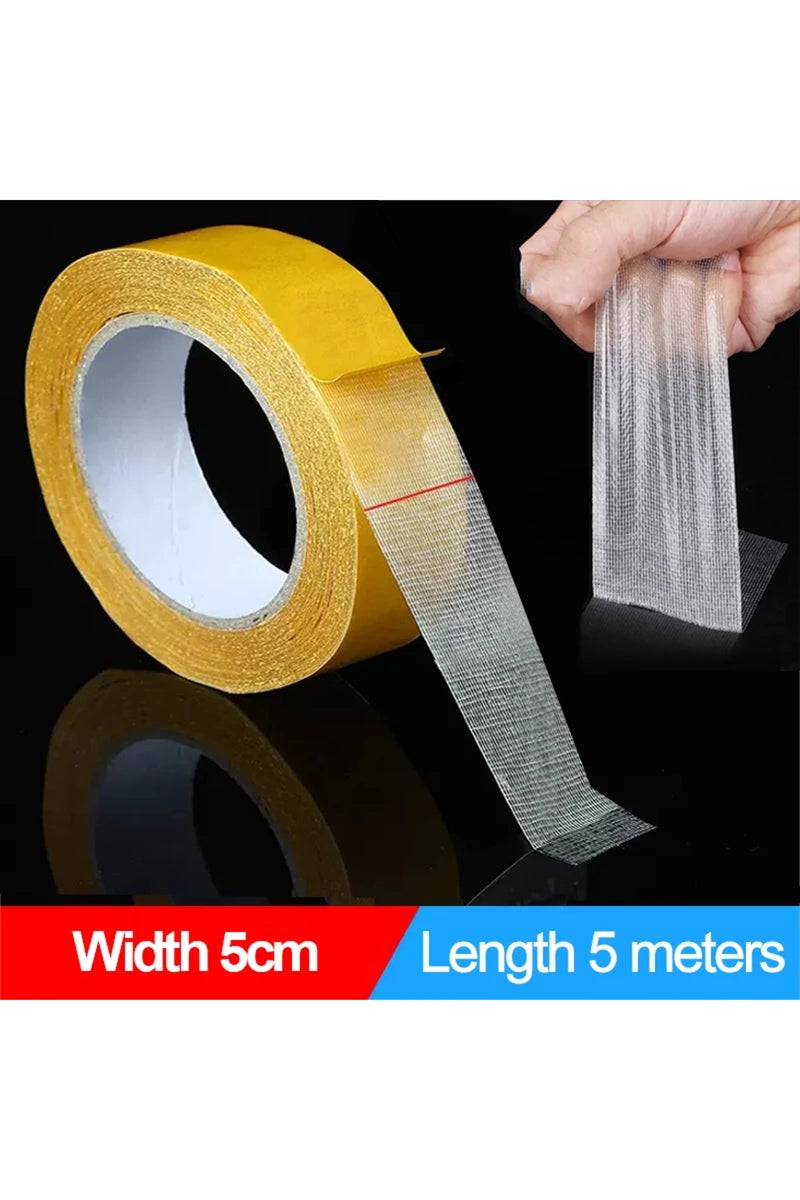 5 Meter Width 5CM 1Roll 5M Double Sided Tape High Viscosity Grid Fiber Transparent Double Sided Tape