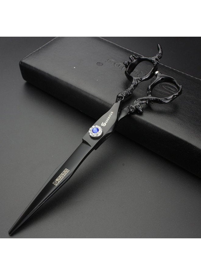 AXEMOORE مجموعة مقصات شعر احترافية 6/7/8/9 بوصة، مقصات شعر حادة من الفولاذ المقاوم للصدأ، مقص خاص لمصففي الشعر (مقص مسطح 7 بوصة) - Image 2