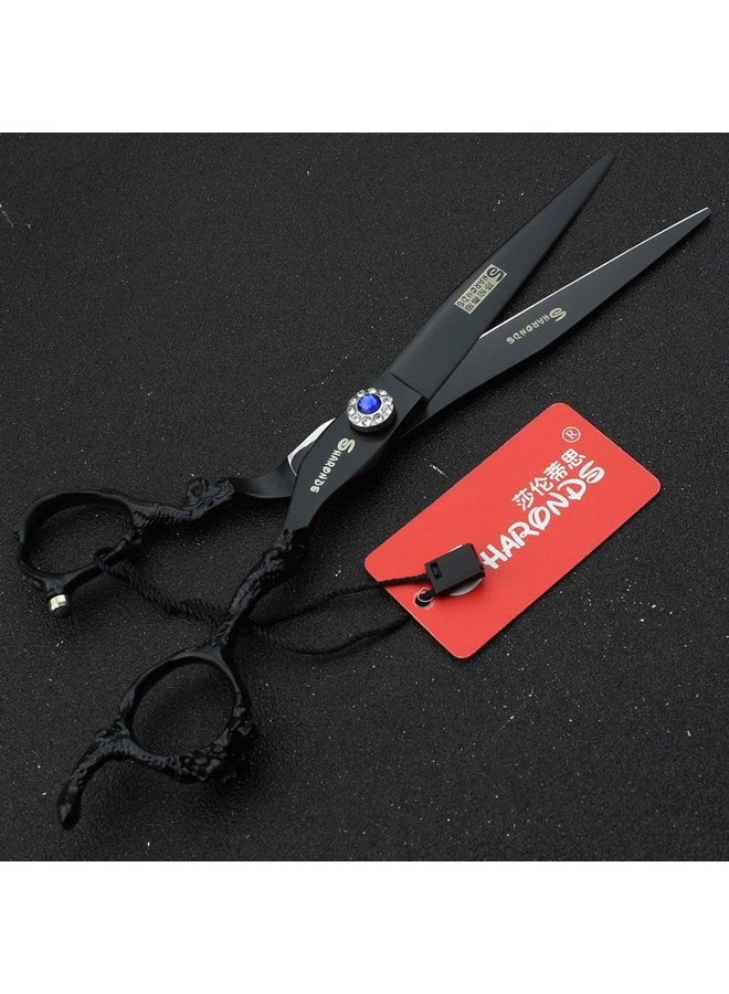 AXEMOORE مجموعة مقصات شعر احترافية 6/7/8/9 بوصة، مقصات شعر حادة من الفولاذ المقاوم للصدأ، مقص خاص لمصففي الشعر (مقص مسطح 7 بوصة) - Image 4