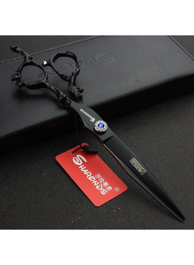 AXEMOORE مجموعة مقصات شعر احترافية 6/7/8/9 بوصة، مقصات شعر حادة من الفولاذ المقاوم للصدأ، مقص خاص لمصففي الشعر (مقص مسطح 7 بوصة) - Image 3