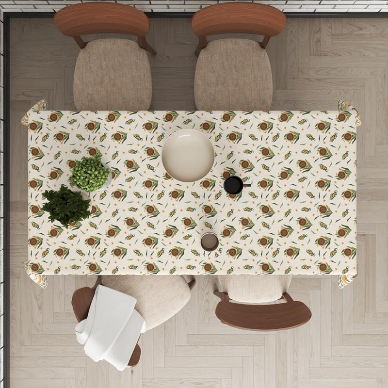 Astitva Premium 100 Cotton Dining Table Cover 6 to 8 Seater Sunflower Floral Printed Cotton Table ClothTable Protector 60 x 90 - Image 4