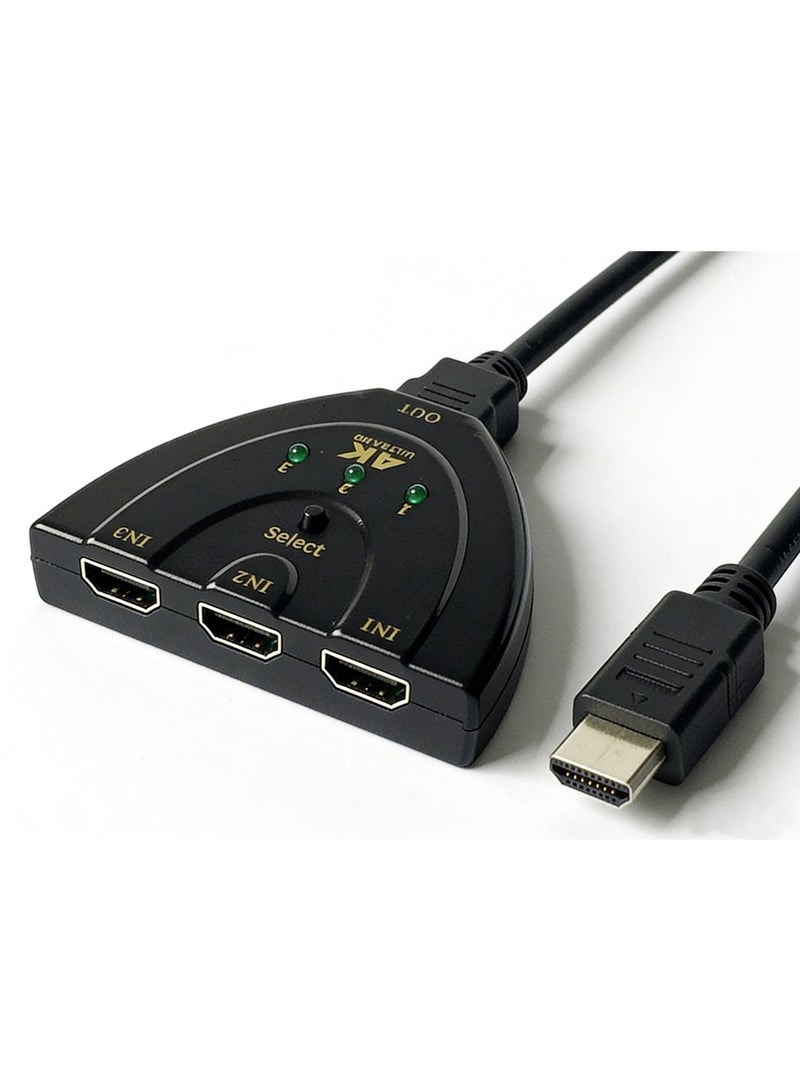 HDMI Switch 4K, VILCOME 3 Port HDMI Switcher 3x1 HDMI Splitter Hub 3 in 1 Out with Pigtail Cable Supports 4K 3D HD 1080P for DLP LCD HD Projector HDTV - Image 5