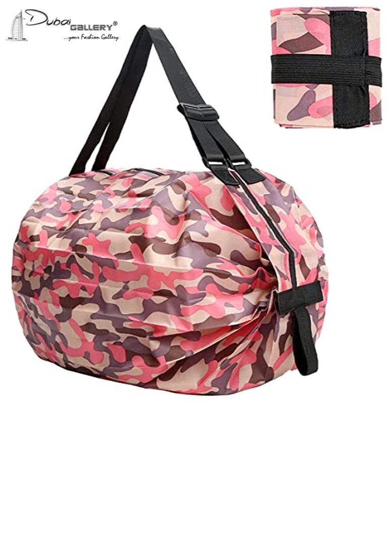 DubaiGallery Reusable Shopping Bags, Foldable Grocery Storage Tote, Waterproof Oxford Cloth Duffle for shop, Large Durable Heavy Duty  - Image 1