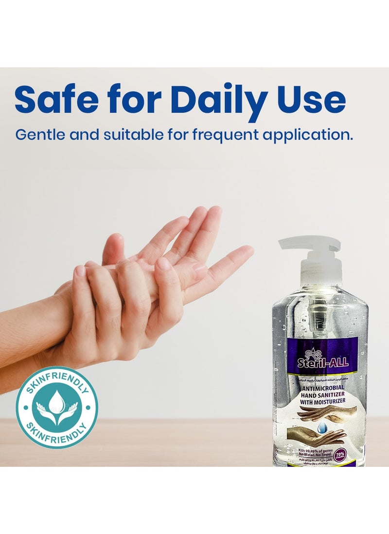 Gardenia Gardenia Steril-All Hand Sanitizer Gel (500ml) – Antimicrobial Formula with 70% Alcohol, Lemongrass Scent, and Moisturizing Care for All Type of Skin  - Image 3