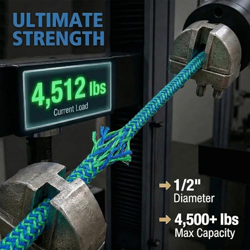Obcursco Heavy Duty Boat Dock Lines (7ft & 14ft) - 1/2" Marine Mooring Rope with 316 Stainless Steel Clip - Accessories for PWC, Pontoon, Center Console, Jet Ski (Green/Blue, 2 Pack) - Image 4