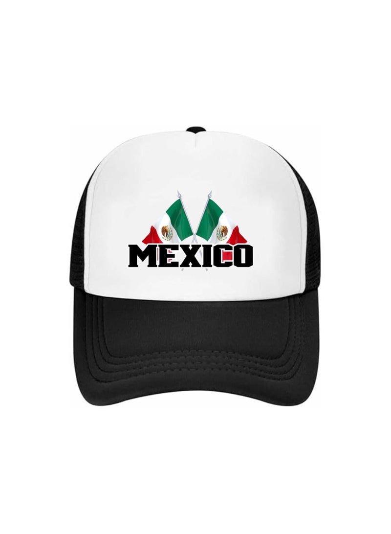 PRINTSHOP4ME Mexican Headwear Mesh Cap With Adjustable Plastic Closure Mens And Womens–Lightweight,Breathable Comfort–Outdoor Activities And Everyday Wear - Image 1