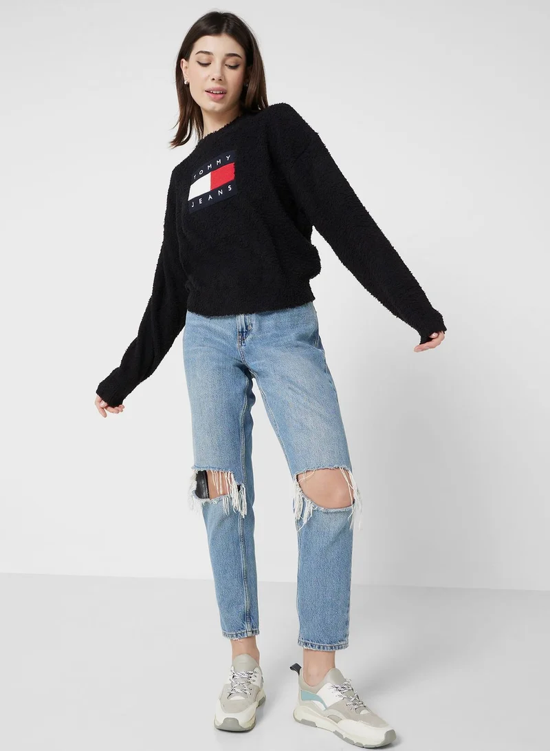 TOMMY JEANS Center Flag Round Neck Sweater