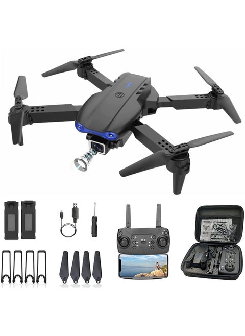 Drone with Camera for Kids Adults 1080P HD FPV Camera, Drone for Beginners with Altitude Hold, One Key Landing, Speed Adjustment, Headless Mode, 3D Flips, 2 Modular Batteries(E99)