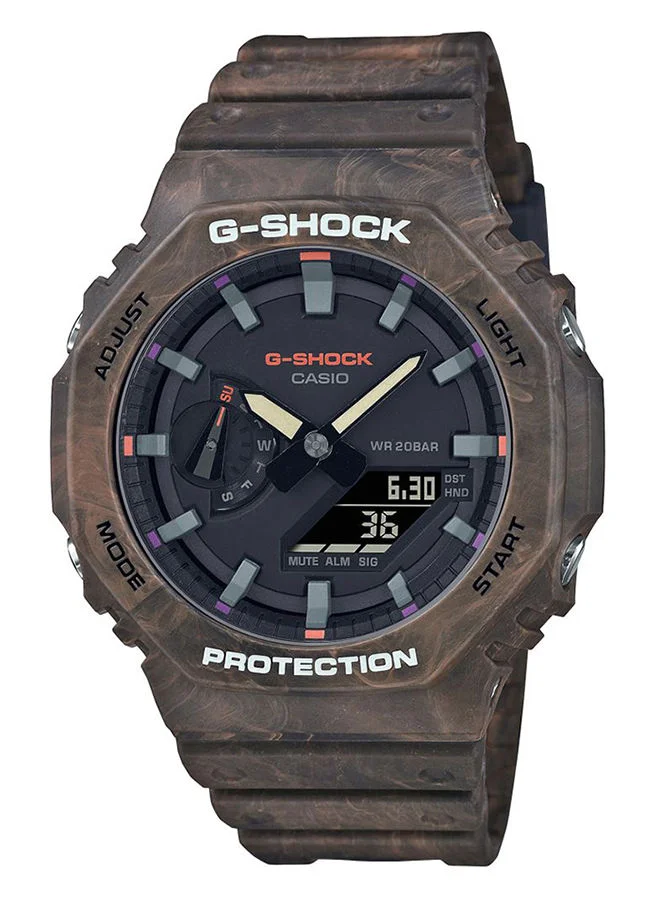 G-SHOCK Resin Strap Round Shape Analog & Digital Wrist Watch GA-2100FR-5ADR - 45mm - Brown