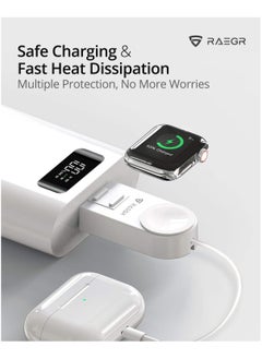 Raegr RAEGR Arc 450 Portable Wireless Charger | Lightweight & Portable Charger | Compatible with Apple Watch Series [Ultra/9//8/7/6/SE/5/4] with Apple Cable for iPhones - White RG10133  - Image 2