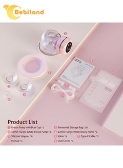 2Pcs Electric Breast Pump with 10 Milk Storage Bag, Hands-Free Breastfeeding Pump with 3 Modes, 9 Levels, LCD Display, Low Noise Milk Extractor (Pink) - pzsku/Z347CCD17BD06061EBA2EZ/45/_/1713165695/44002058-3730-4544-a068-06ff9ec9784b