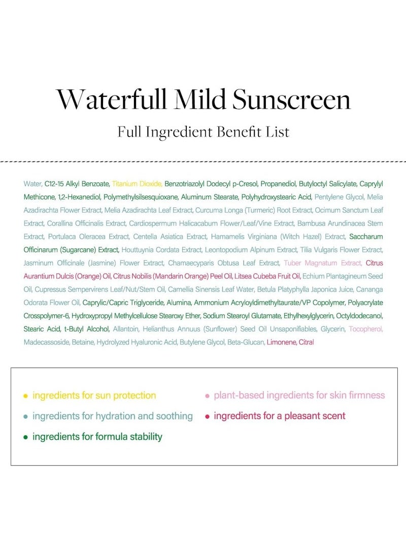 d'alba Piedmont Waterfull Mild Sunscreen, Vegan Skincare, Mineral Sunscreen With Spf 50+ Pa++++, Non-Nano Sunscreen Suitable For Sensitive Skin, Gentle And Light Finish - Image 4