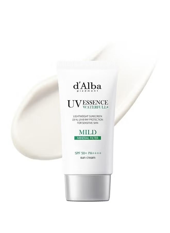 d'alba Piedmont Waterfull Mild Sunscreen, Vegan Skincare, Mineral Sunscreen With Spf 50+ Pa++++, Non-Nano Sunscreen Suitable For Sensitive Skin, Gentle And Light Finish - Image 1
