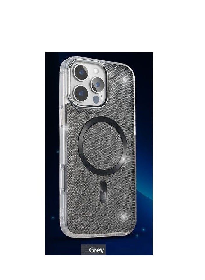 IP12 PRO MAX SHINING WITH MAGSAFE MAGNETIC CASE IPHONE 12 PRO MAX (Design- 140) [GREY Color]