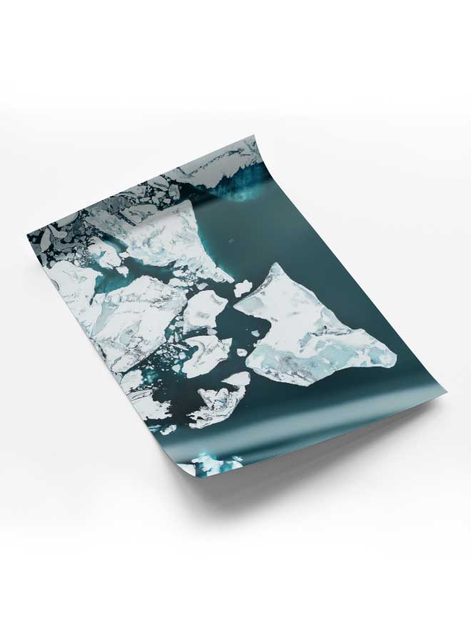 LOWHA Poster Painting Art With Four Separate Pieces Of Double-Sided Stickers Polar Ice Cap Breaking For Home Bedroom Living Room And Office Decor - Image 1