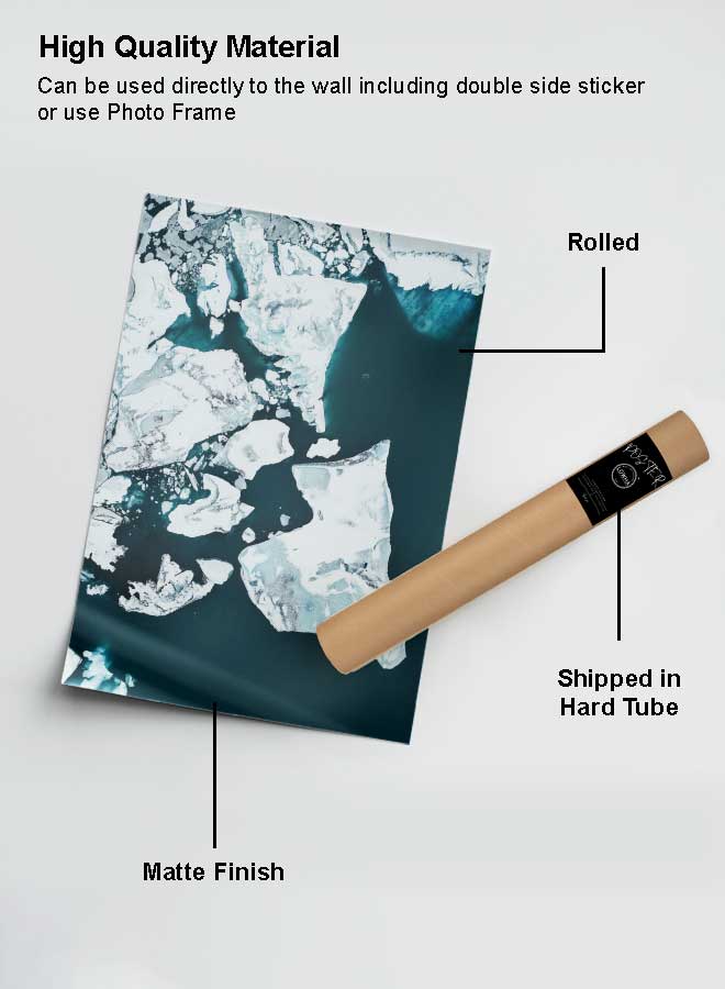 LOWHA Poster Painting Art With Four Separate Pieces Of Double-Sided Stickers Polar Ice Cap Breaking For Home Bedroom Living Room And Office Decor - Image 2