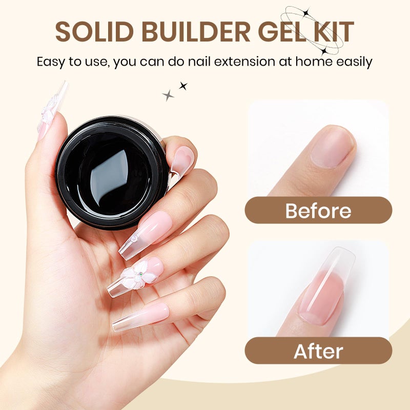 SUPWEE 2PCS Clear 3D Sculpting Gel Non-Stick Hand Solid Builder 3D Nail Gel Art with Silicone Pen for 3D Modeling Nail Art Home Manicure DIY for Women - Image 2