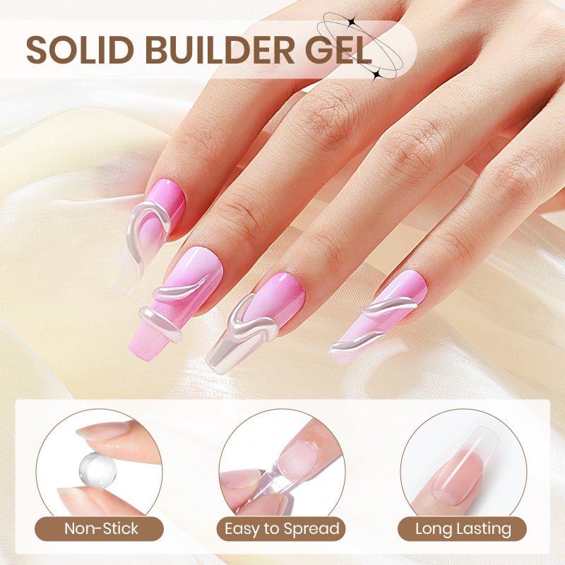 SUPWEE 2PCS Clear 3D Sculpting Gel Non-Stick Hand Solid Builder 3D Nail Gel Art with Silicone Pen for 3D Modeling Nail Art Home Manicure DIY for Women - Image 5