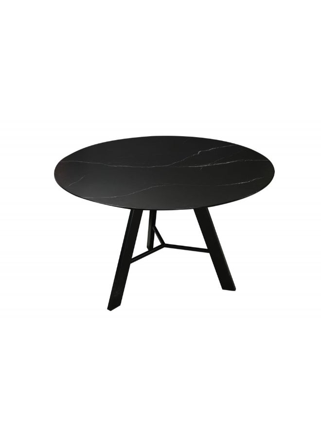 DANUBE HOME Cintra 6 Seater Round Dining Table Sturdy Dining Table Without Chairs| Modern Design Desk Furniture For Kitchen Dining L150xW150xH80cm-Black  - Image 1