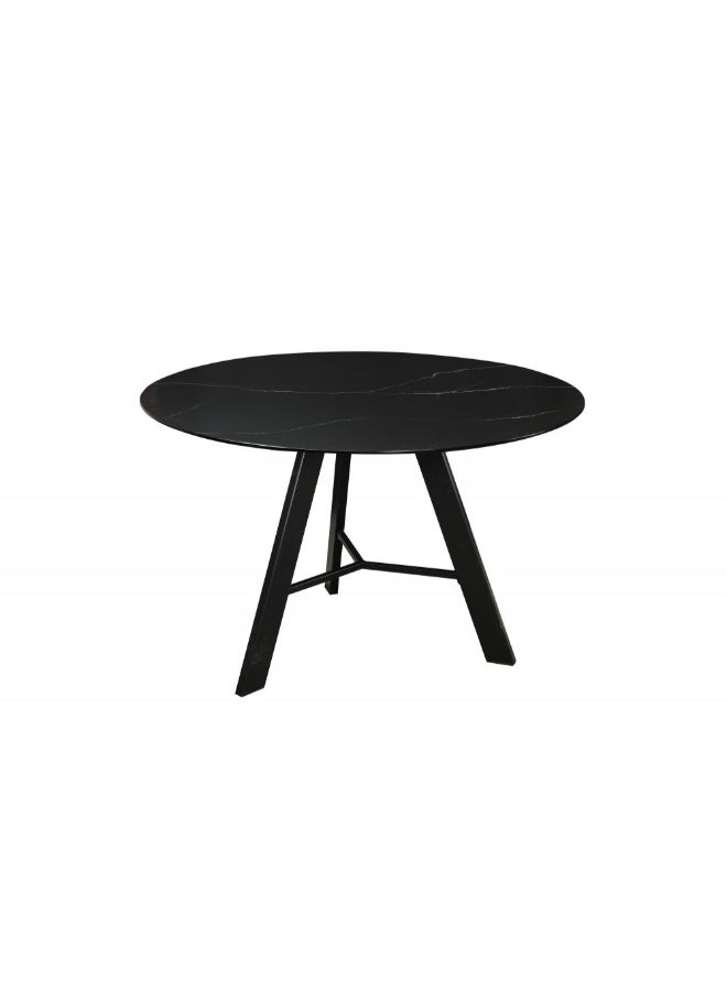 DANUBE HOME Cintra 6 Seater Round Dining Table Sturdy Dining Table Without Chairs| Modern Design Desk Furniture For Kitchen Dining L150xW150xH80cm-Black  - Image 2