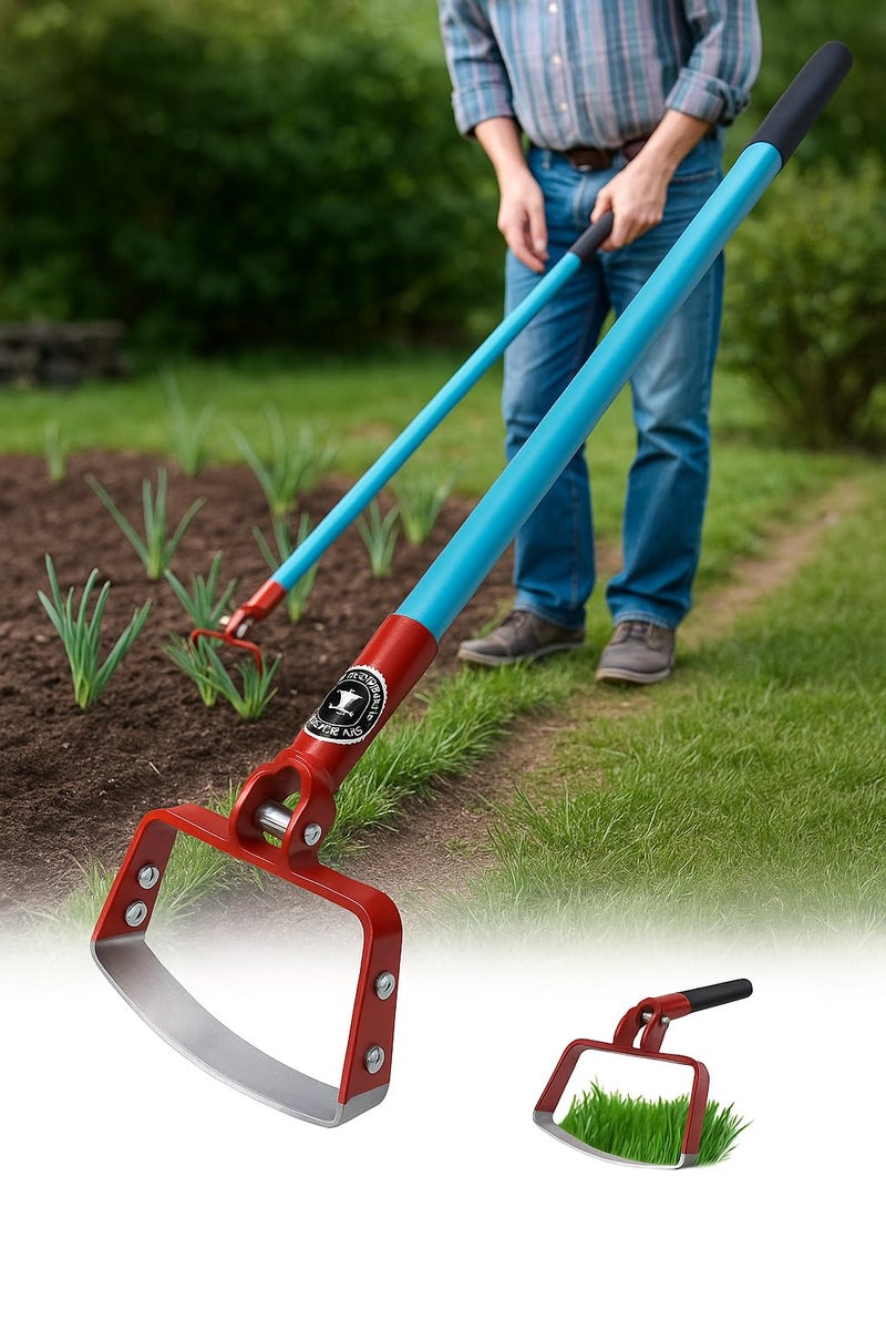 REDBUILD™ Heavy Duty Hand Weeder with Handle (4 Feet Handle) | Manual Weeder for Agriculture | Weed Remover | Weed Removal Equipment | Agriculture Tools for Farming | Stirrup Hoe - Image 1
