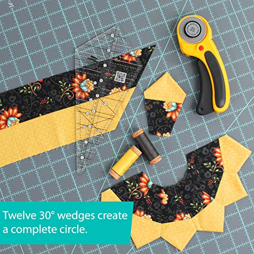 Creative Grids Starburst 30 Degree Triangle Quilt 9-1/2in Ruler – CGRISE30 – Made in USA, 4-1/2in x 9-3/4in, Non-Slip Grip Acrylic Quilting, Sewing, Crafting, Patchwork Ruler & Template - Image 3