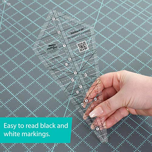 Creative Grids Starburst 30 Degree Triangle Quilt 9-1/2in Ruler – CGRISE30 – Made in USA, 4-1/2in x 9-3/4in, Non-Slip Grip Acrylic Quilting, Sewing, Crafting, Patchwork Ruler & Template - Image 2