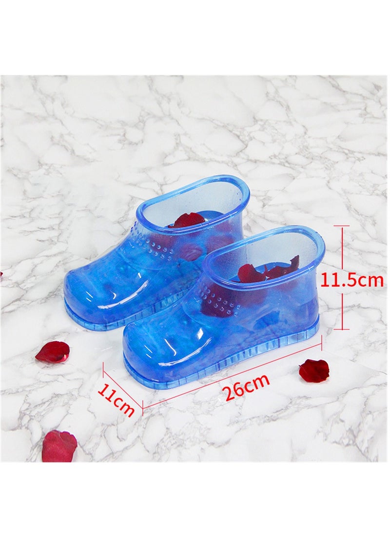 SYOSI Massage Foot Bath Shoes, 1 Pair Portable SPA Household Relaxation Bucket Boots Thermal Massage to Promote Blood Circulation, Movable Foot Soak Tub Pedicure Foot Spa (Blue)  - Image 2