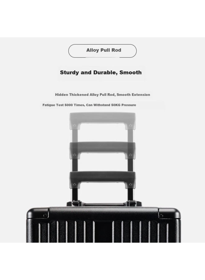 Cartelo 24-inch Carry-on Luggage With Aluminum Frame, Hard Shell Password Box, Gray - Image 3