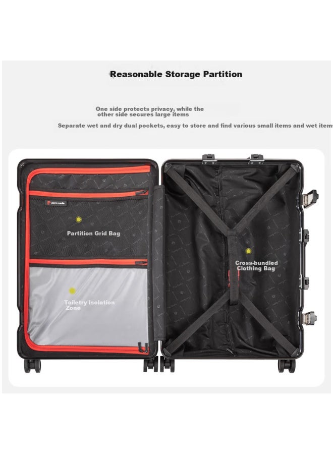 Cartelo 24-inch Carry-on Luggage With Aluminum Frame, Hard Shell Password Box, Gray - Image 5