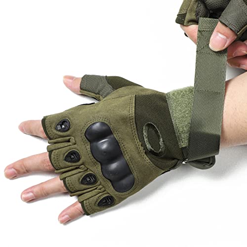 Aadikart Biking Gloves Men Boys Girls Cycling Exercise Half Finger Fingerless Gloves Child Motor Bike Riding Anti-Slip Weight Lifting Bike Workout Climbing Bicycle Gym Skate Gloves (Green) - Image 4