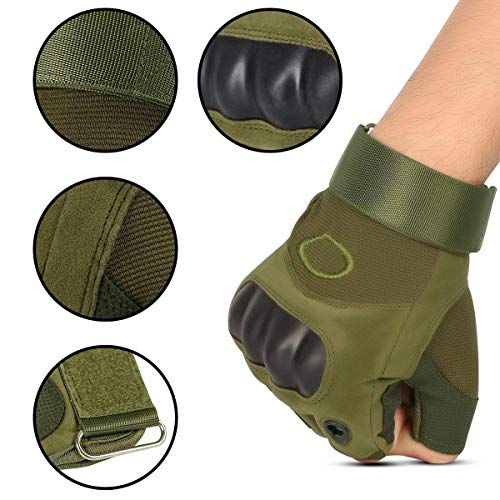 Aadikart Biking Gloves Men Boys Girls Cycling Exercise Half Finger Fingerless Gloves Child Motor Bike Riding Anti-Slip Weight Lifting Bike Workout Climbing Bicycle Gym Skate Gloves (Green) - Image 3