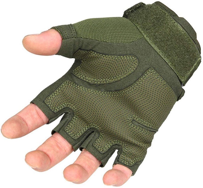 Aadikart Biking Gloves Men Boys Girls Cycling Exercise Half Finger Fingerless Gloves Child Motor Bike Riding Anti-Slip Weight Lifting Bike Workout Climbing Bicycle Gym Skate Gloves (Green) - Image 5