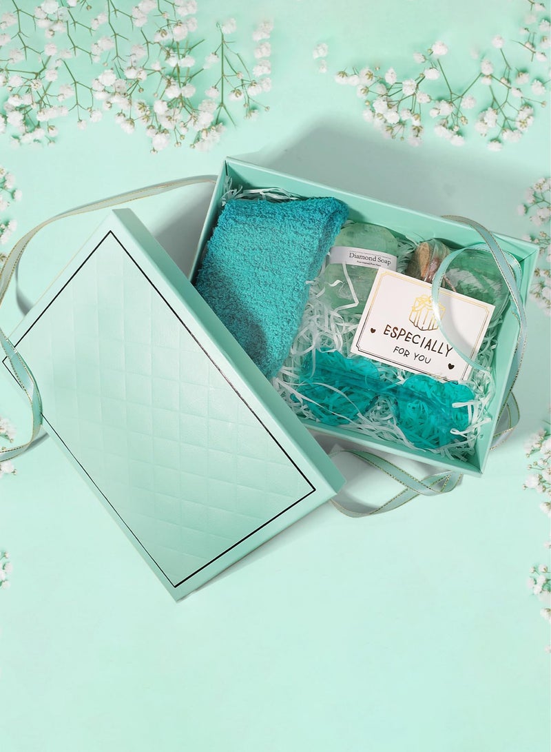 صندوق هدايا أزرق مع حقيبة هدايا 25 × 18 × 8.5 سم هدية التخرج صندوق هدايا فاخر كبير صناديق هدايا زرقاء إغلاق مغناطيسي مع شريط مع صناديق غطاء قابلة للطي للنساء هدايا الزفاف هدايا الزفاف عيد الميلاد التعبئة والتغليف- - Image 5