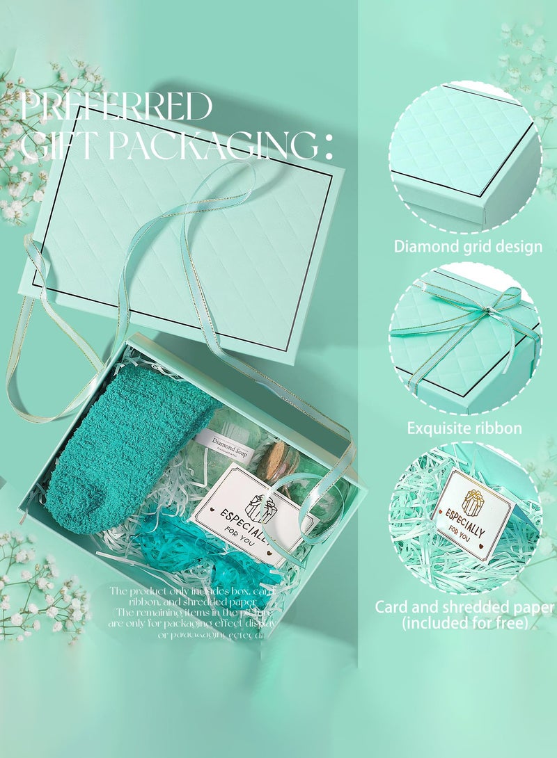 صندوق هدايا أزرق مع حقيبة هدايا 25 × 18 × 8.5 سم هدية التخرج صندوق هدايا فاخر كبير صناديق هدايا زرقاء إغلاق مغناطيسي مع شريط مع صناديق غطاء قابلة للطي للنساء هدايا الزفاف هدايا الزفاف عيد الميلاد التعبئة والتغليف- - Image 2