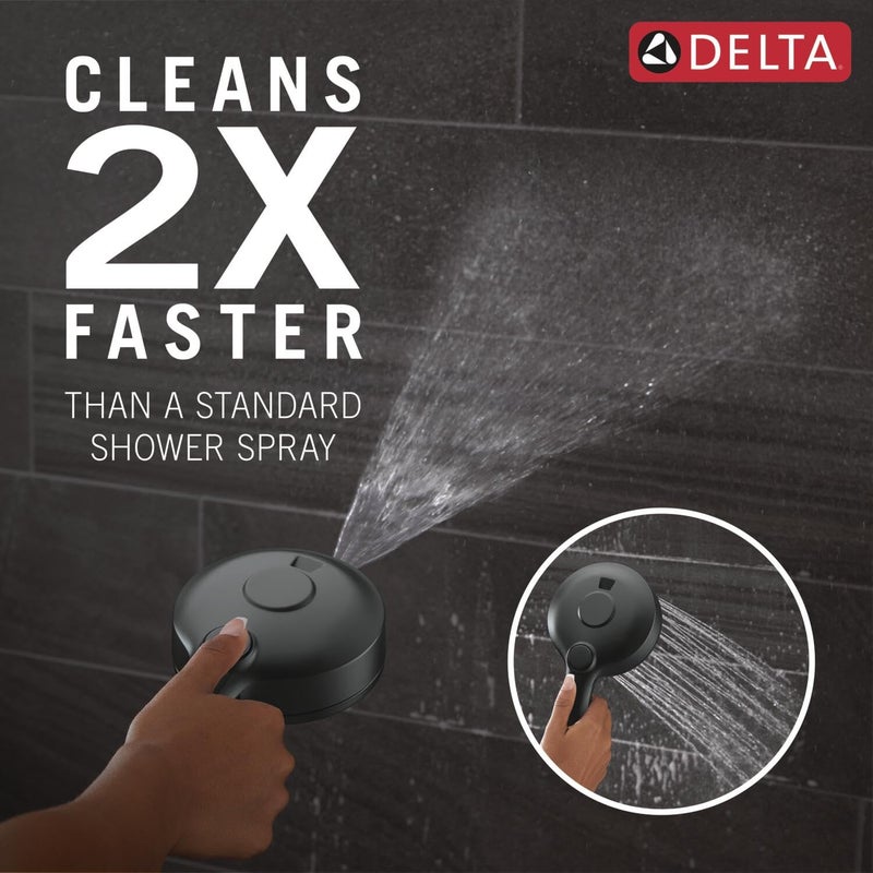 Delta 5-Setting HydroRain 2-in-1 Dual Shower Head with ProClean Spray, Matte Black High Pressure Shower Head with Handheld Spray, 1.75 GPM Flow Rate, Matte Black 75419BL - Image 2