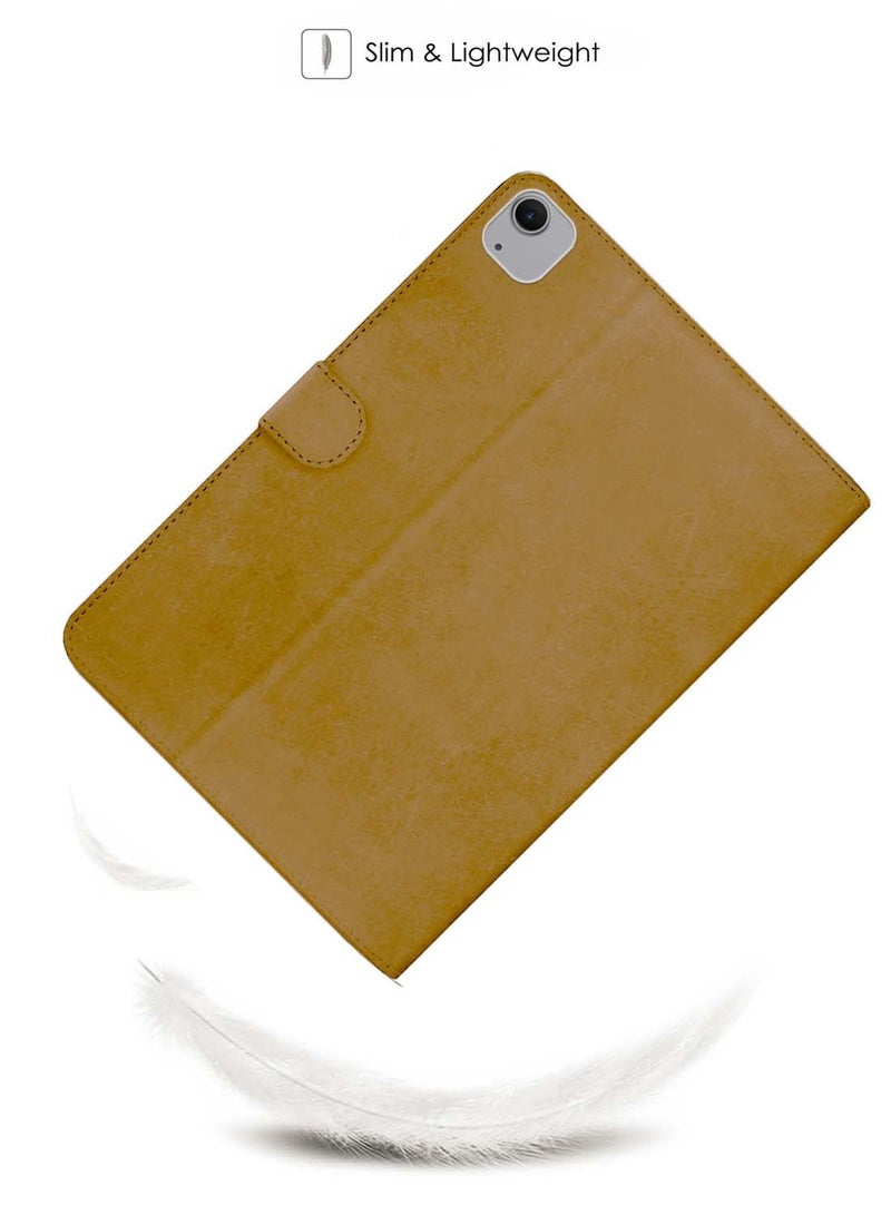 دبليو تيك غطاء حماية قلاب من جلد البولي يوريثان بإغلاق مغناطيسي لجهاز أبل آي باد إير 13 5G 2024 مقاس 13 بوصة بني فاتح - Image 3