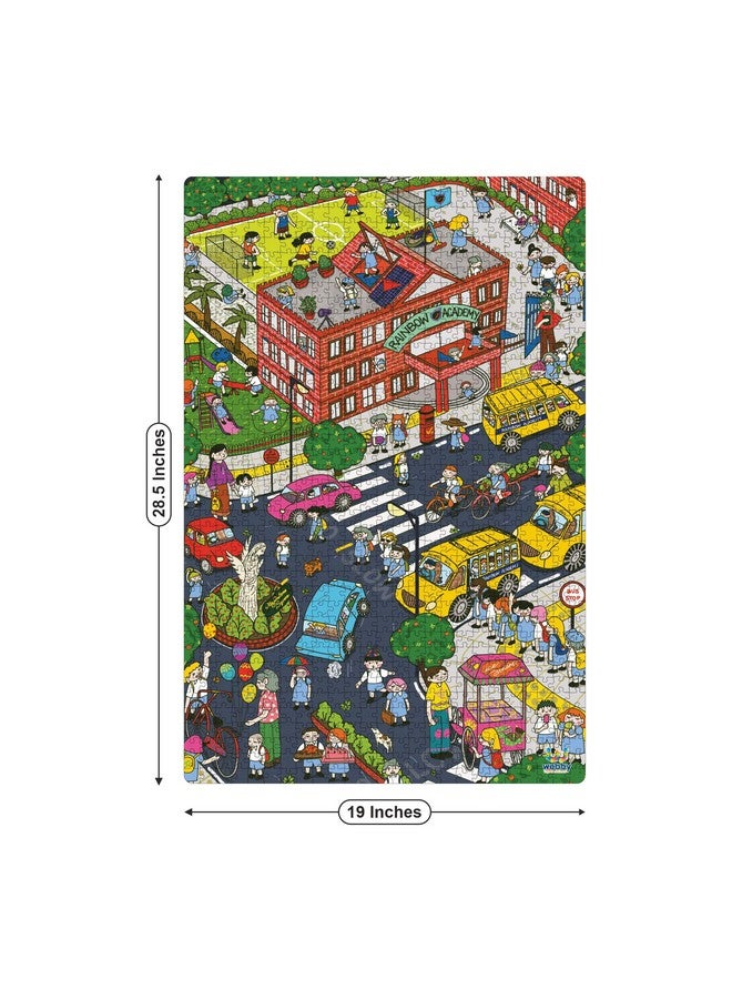 Webby After School Illustration Wooden Jigsaw Puzzle, 1000 Pieces, multicolor - Image 2