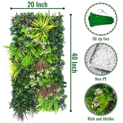 ODTORY Artificial Hedge Grass Wall Panel: 40" x 20" UV-Anti Faux Boxwood Ivy Greenery Backdrop, Fake Green Plant Fence for Indoor & Outdoor Privacy Screen and Home Decor - Image 2