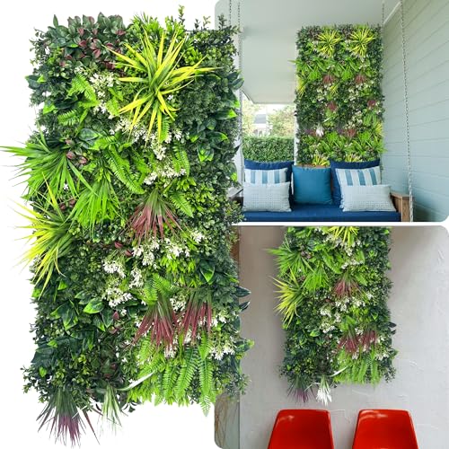 ODTORY Artificial Hedge Grass Wall Panel: 40" x 20" UV-Anti Faux Boxwood Ivy Greenery Backdrop, Fake Green Plant Fence for Indoor & Outdoor Privacy Screen and Home Decor - Image 1