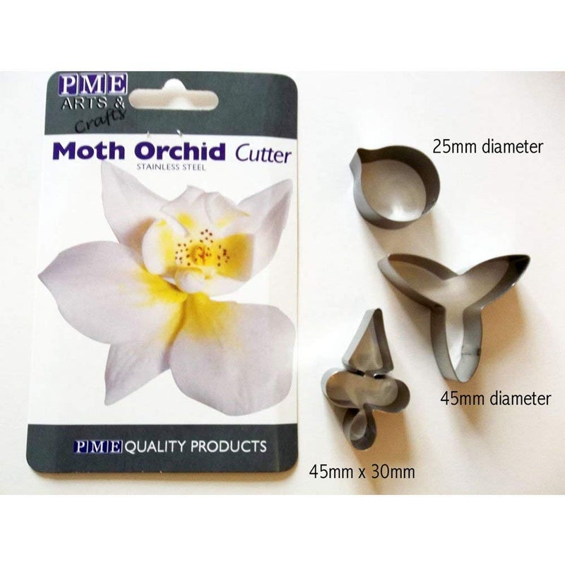 PME Stainless Steel Moth Orchid Petal Cutters  Set of 3  Standard  Silver - Image 3