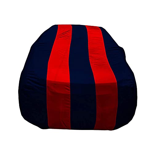 Auto Hub Car Cover Compatible with Maruti Swift (Model : 2005-2017) with Mirror Pocket, Weather Proof, Triple Stitched, Swift Car Cover- Navy-Red - Image 3