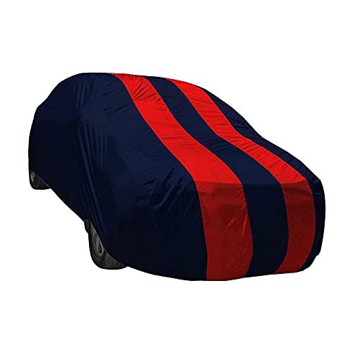 Auto Hub Car Cover Compatible with Maruti Swift (Model : 2005-2017) with Mirror Pocket, Weather Proof, Triple Stitched, Swift Car Cover- Navy-Red - Image 1