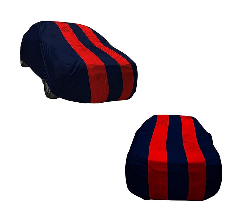 Auto Hub Car Cover Compatible with Maruti Swift (Model : 2005-2017) with Mirror Pocket, Weather Proof, Triple Stitched, Swift Car Cover- Navy-Red - Image 4