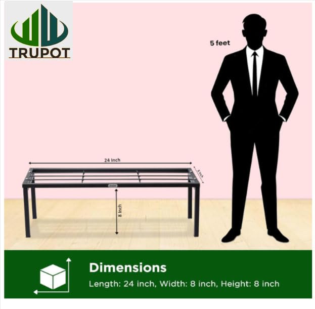TRUPOT Metal Plant, Pot stand for Garden , Planter Stand for Indoor & Outdoor, Flower Pot Stand for Balcony , Living Room Decor (Black Pack of 5) - Image 5