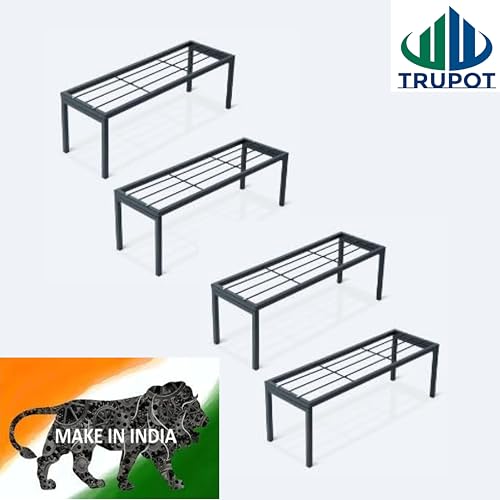 TRUPOT Metal Plant, Pot stand for Garden , Planter Stand for Indoor & Outdoor, Flower Pot Stand for Balcony , Living Room Decor (Black Pack of 5) - Image 4