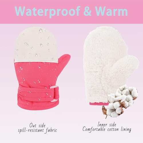 ENBAOHUI Baby GlovesToddler Snow Glove Waterproof Mittens Fleece Lined Winter Warm Glove Kids Snow Infant Ski Mitten for Baby Boys Girls Colorful Dino/Peacock Blue Dino 2-4T - Image 3