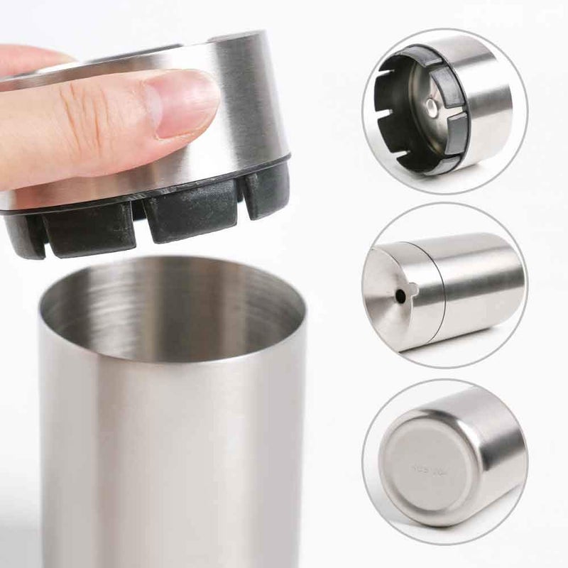 JOCHA Car Ashtray with lid smell proof Stainless Steel Portable Smokeless Detachable Windproof Self Extinguishing Butt Bucket Ash Tray for Most Car Cup Holder for Outdoor Travel Home Office (Silver) - Image 5